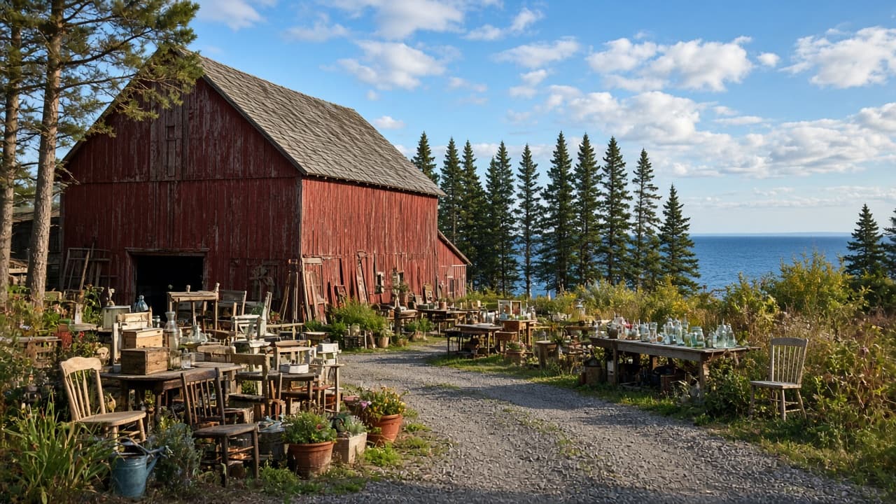 Lake Superior North Shore landscape near Highway 61 antique shopping
